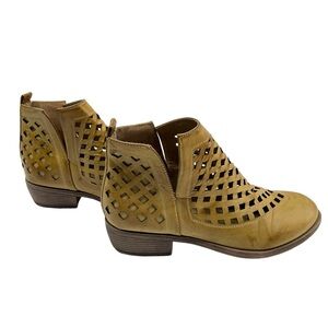 JGoods Ankle Lattice Leather Ankle Boots Womens Size 9